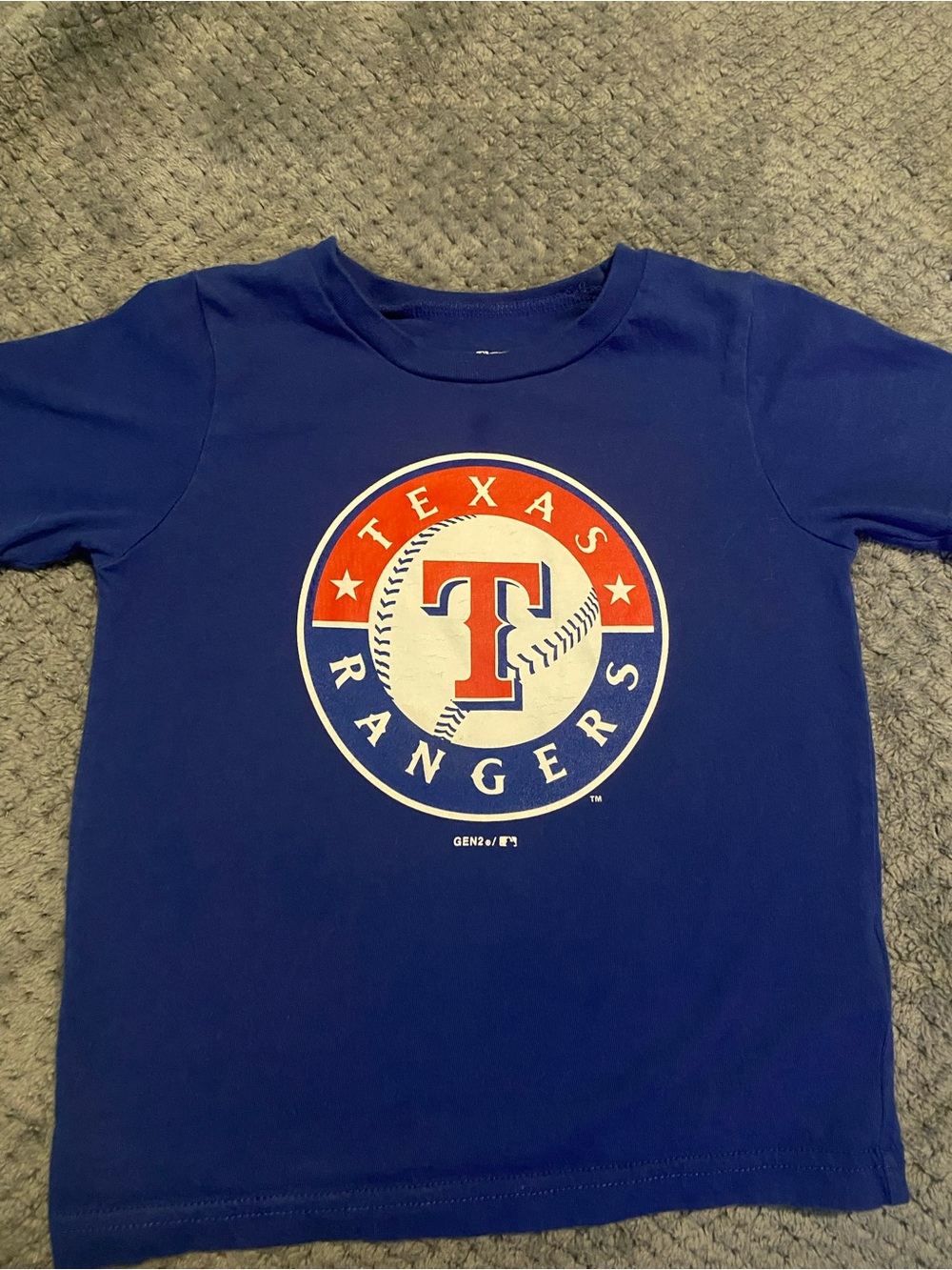 Genuine Merchandise Royal Blue Texas Rangers Logo Tee